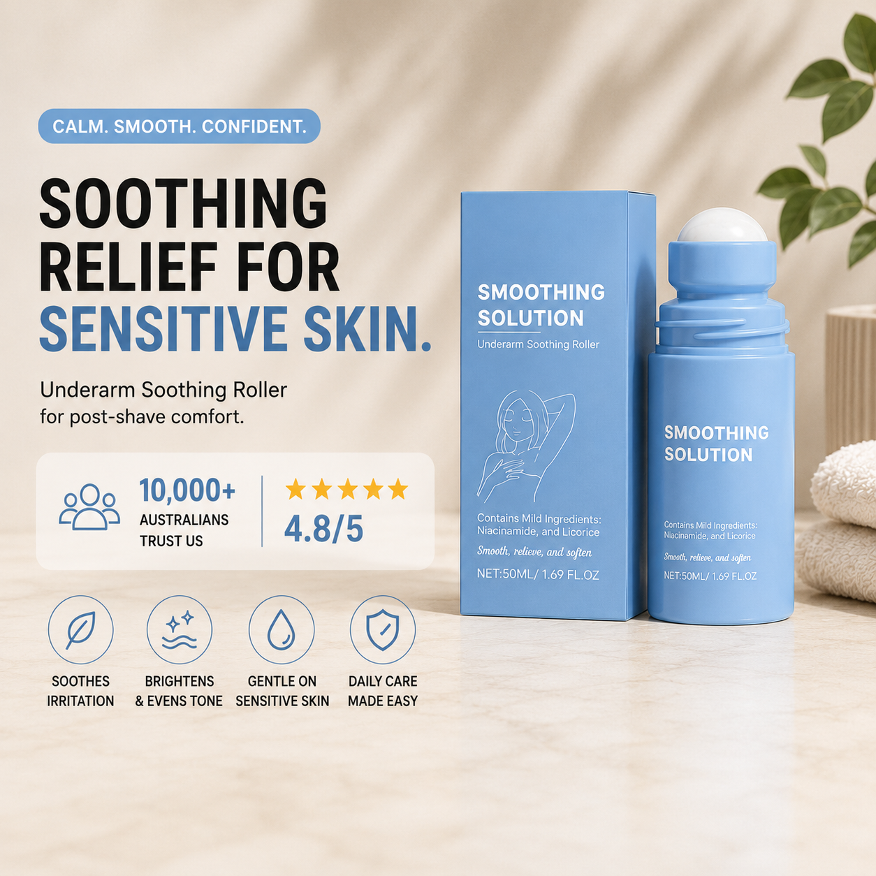 Glowe Studio™ Smooth Rescue - Post-Shave Smoothing Roller