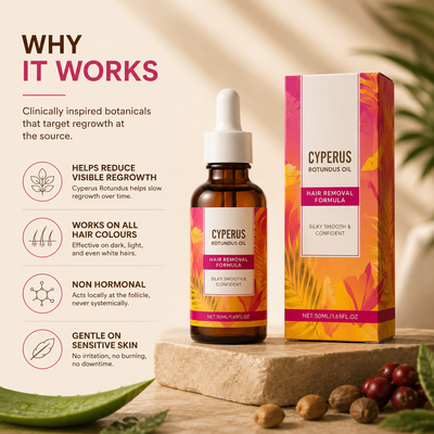 GloweStudio™ Smooth Regrowth Oil · Cyperus Rotundus Formula