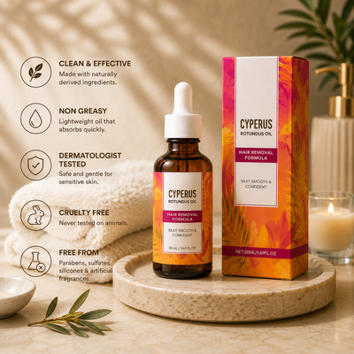 GloweStudio™ Smooth Regrowth Oil · Cyperus Rotundus Formula
