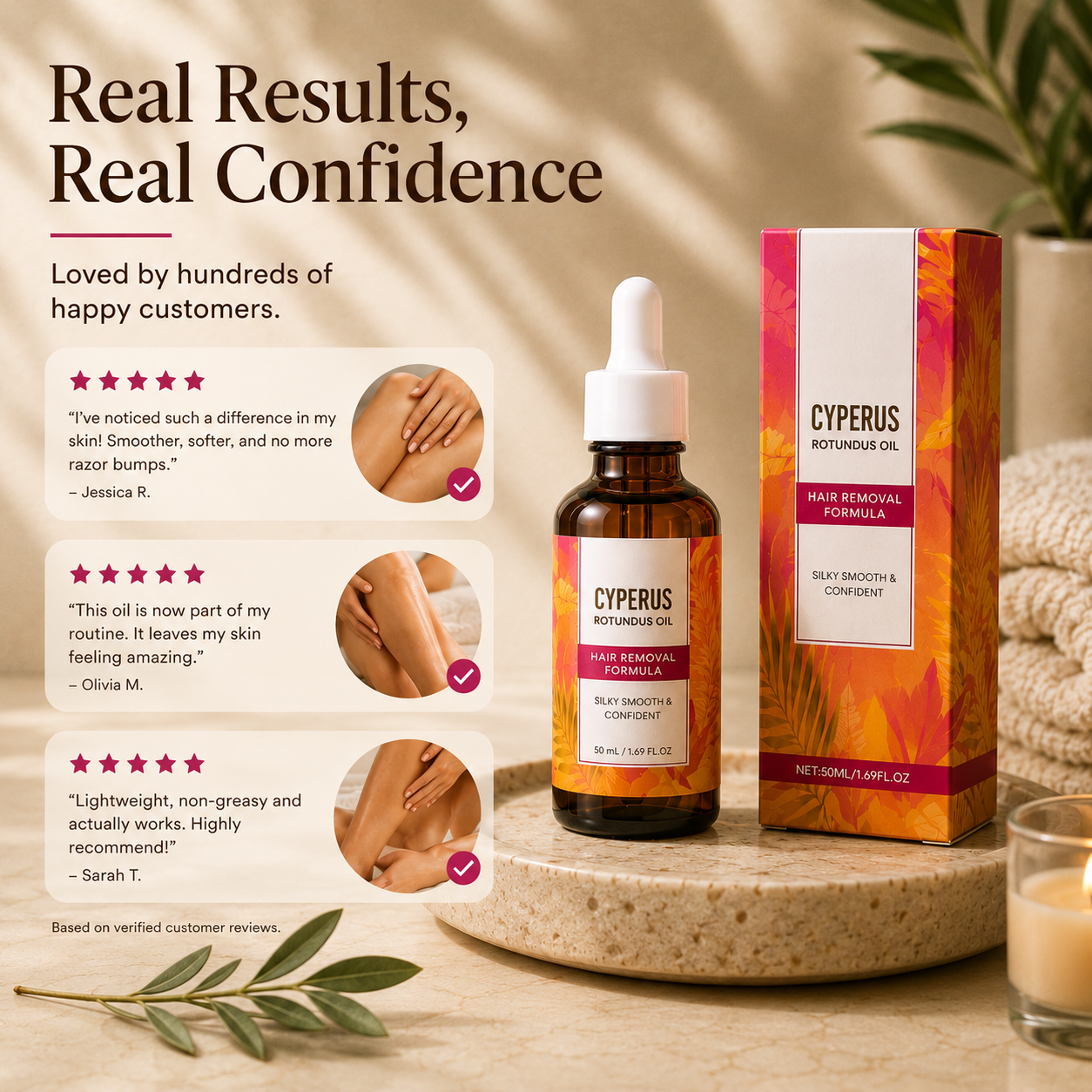 GloweStudio™ Smooth Regrowth Oil · Cyperus Rotundus Formula